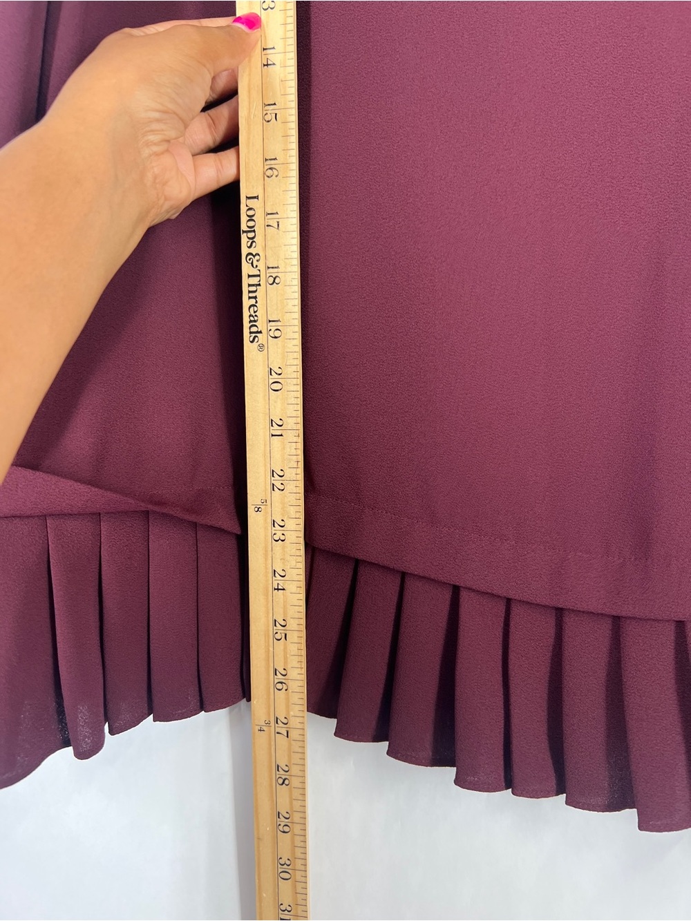 J. Jill Wine Burgundy Pleated-Hem Blouse - Picture 10 of 12
